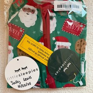 Little Sleepies Green Santa Kids Pajamas